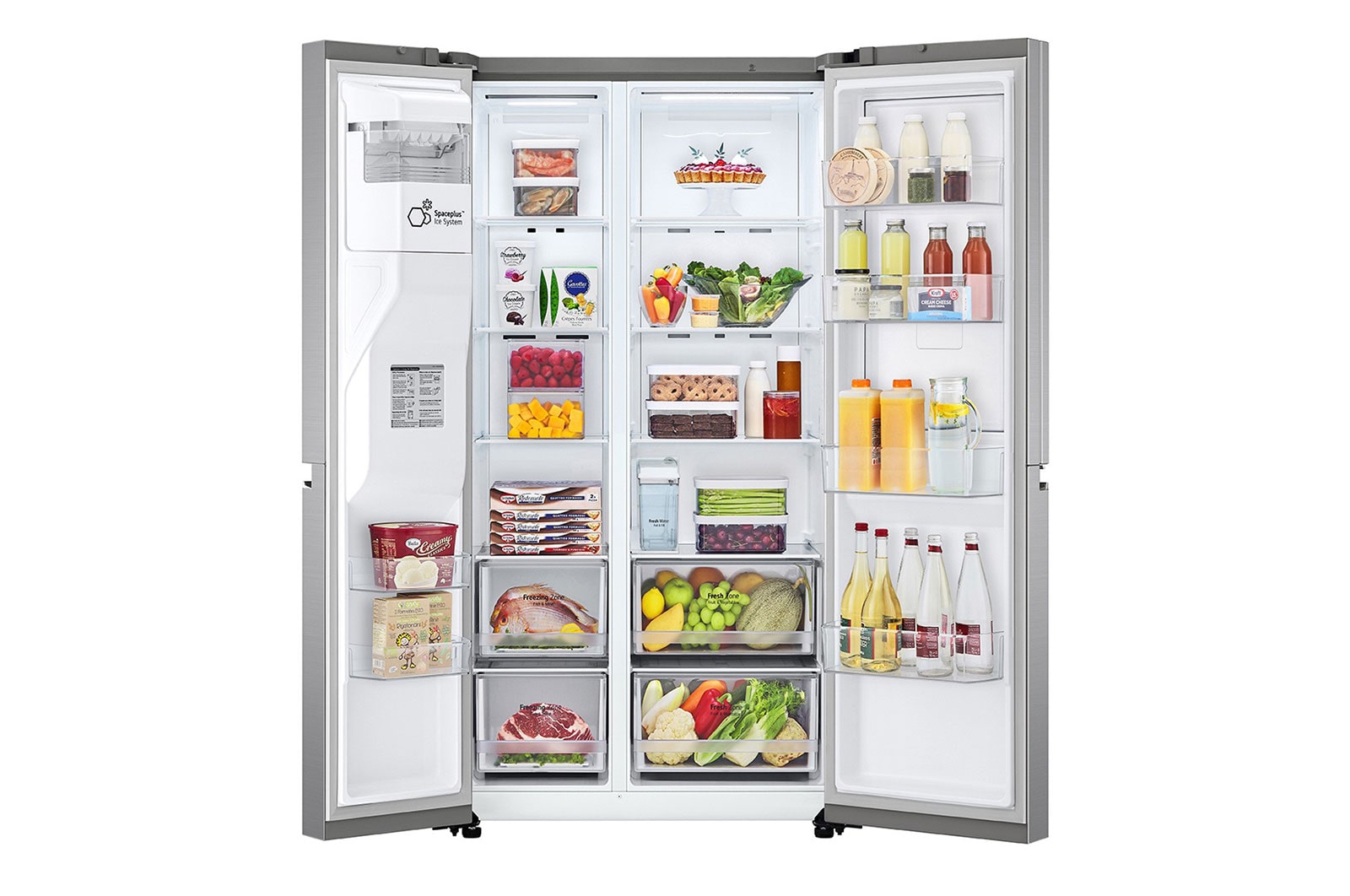 LG Lodówko-zamra?arka LG Side-by-Side | srebrna | ThinQ  | 635L | DoorCooling+ |Total No Frost | GSJV71PZTE, GSJV71PZTE