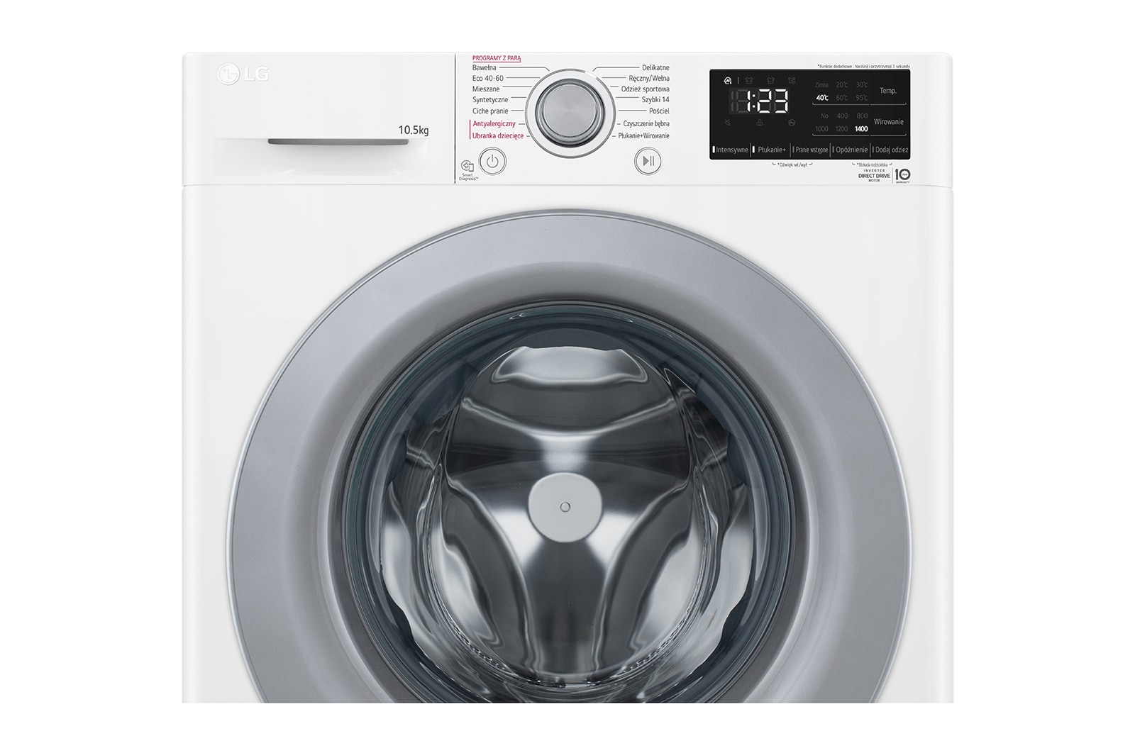 LG Pralka LG Vivace | bia?a | V300 | 10,5kg | Steam | 1400 rpm | bia?a | AIDD | F4WV310S4A, F4WV310S4A