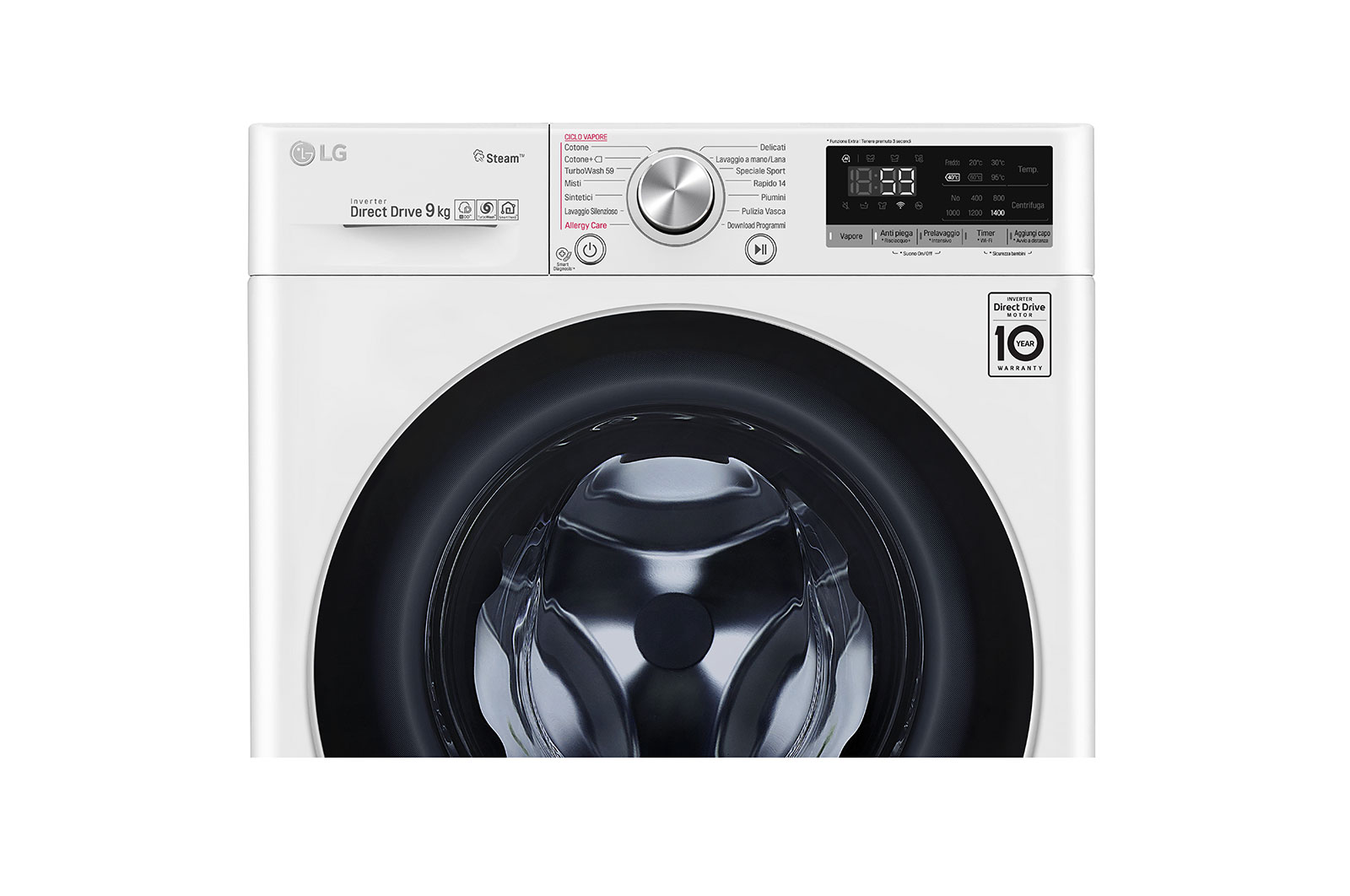 LG Pralka LG Vivace | V500 | bia?a | 9kg | TurboWash? | 1400 rpm | ThinQ | F4WV509S2A, F4WV509S2A