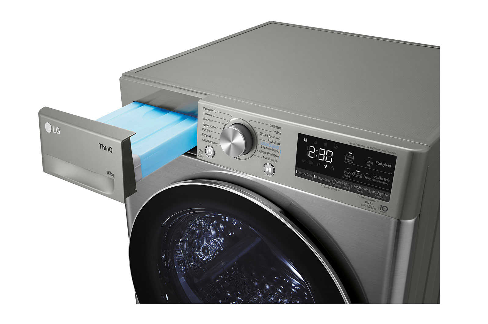LG Suszarka LG | 10 kg | ThinQ | Programy antyalergiczne  | DUAL Inverter Heat Pump? | Automatyczne czyszczenie skraplacza | RC10V9PV2W, RC10V9PV2W