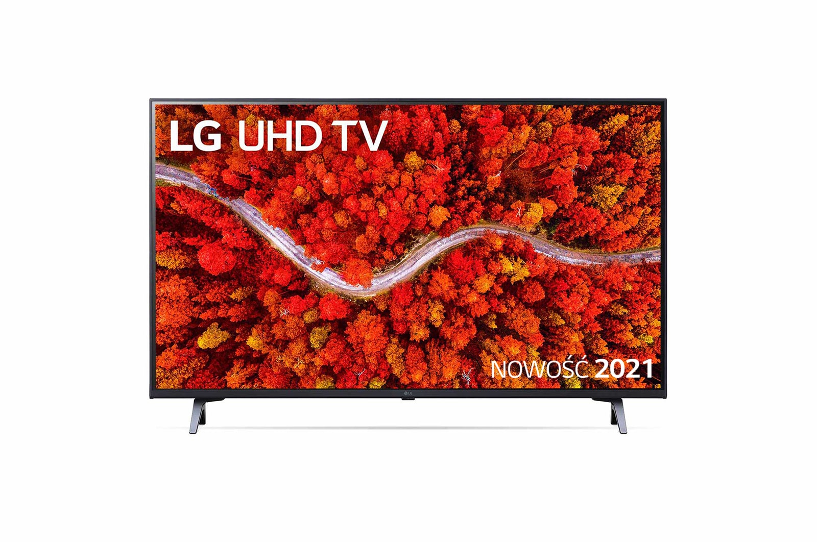 Telewizor LG 43” UHD 4K 2021 AI TV ze sztuczn? inteligencj?, DVB-T2/HEVC, 43UP8000 43UP80003LR - widok z przodu
