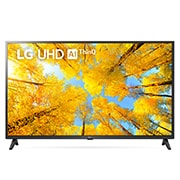 Telewizor LG 43” UHD 4K 2022 AI TV ze sztuczn? inteligencj?, DVB-T2/HEVC, 43UQ7500 43UQ75003LF - widok z przodu