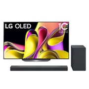 LG OLEDi eestvaade embleemiga 10 aastat maailma nr. 1 OLED. + Widok z przodu soundbaru i woofera