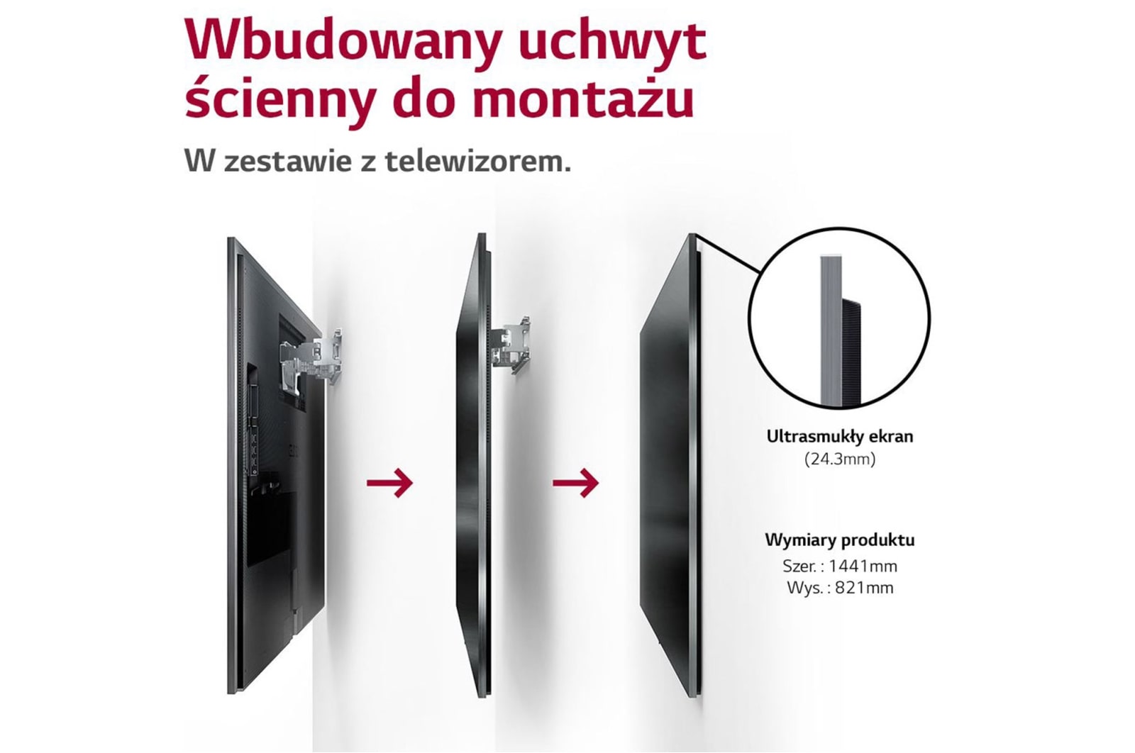 LG Telewizor LG 65” OLED evo Gallery 4K ze sztuczn? inteligencj?, Cinema HDR, Smart TV, 120Hz, DVB-T2/HEVC, OLED65G2, OLED65G23LA