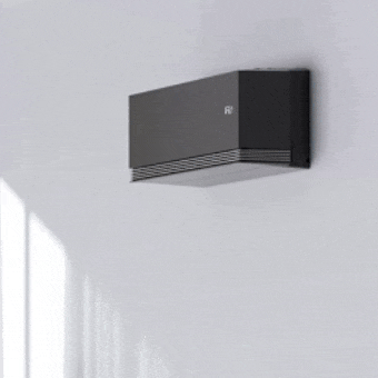 Animacja klimatyzatora LG demonstruj?ca funkcj? AI Air, automatycznie dostosowuj?c? przep?yw powietrza dla komfortu u?ytkownika.	