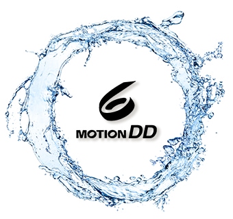 Det finns en 6 Motion DD-logotyp i mitten av en rund str?m