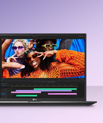 Das Bild zeigt einen Laptop mit leuchtenden Inhalten auf dem Bildschirm, die lebendige Farben und detaillierte Bilder hervorheben. Der Text oben lautet: ?IPS-Premium-Display“, das die hochwertige Bildschirmtechnologie hervorhebt.