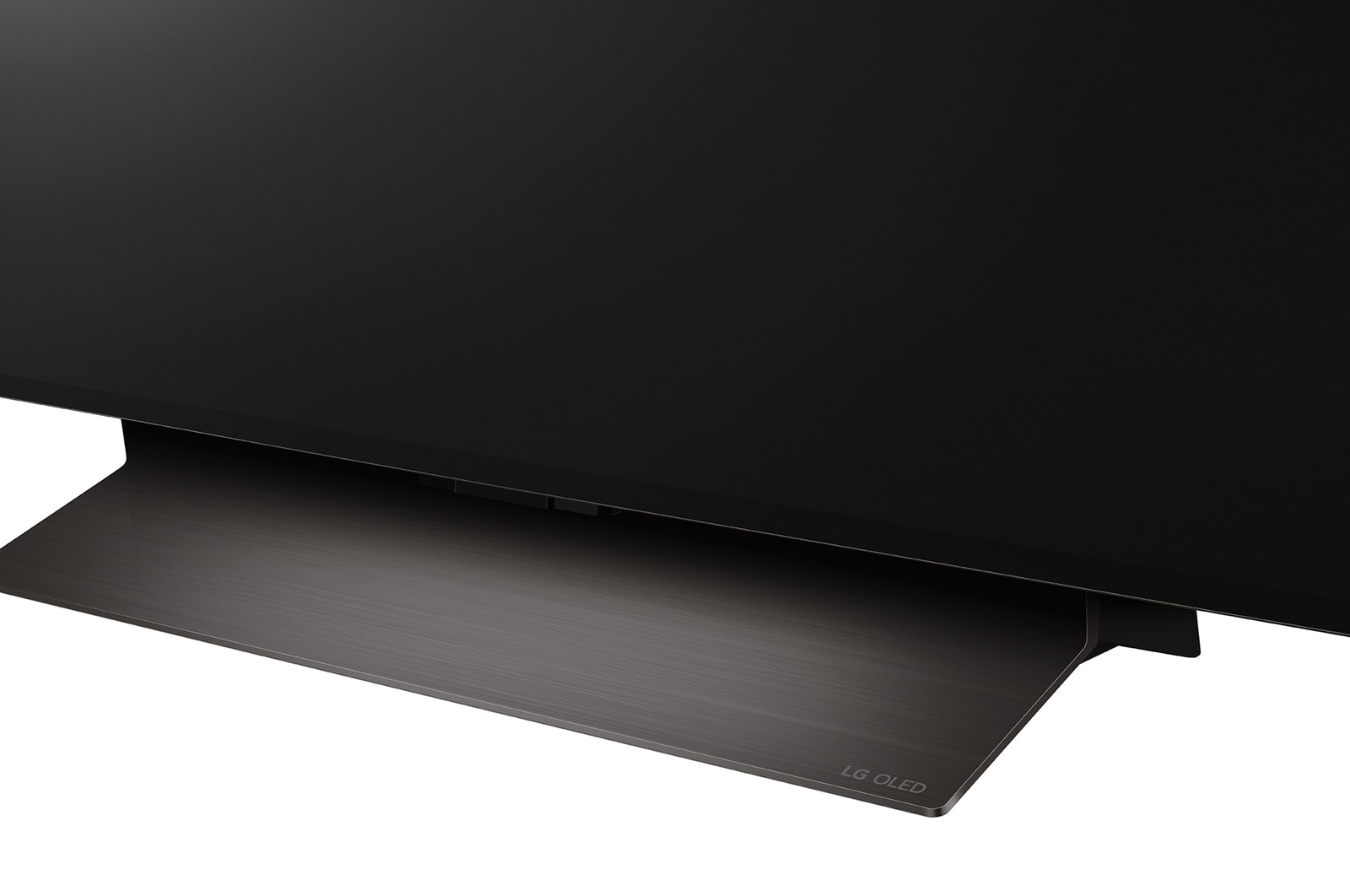 Imagem aproximada da LG OLED evo TV, OLED C4 a partir da base