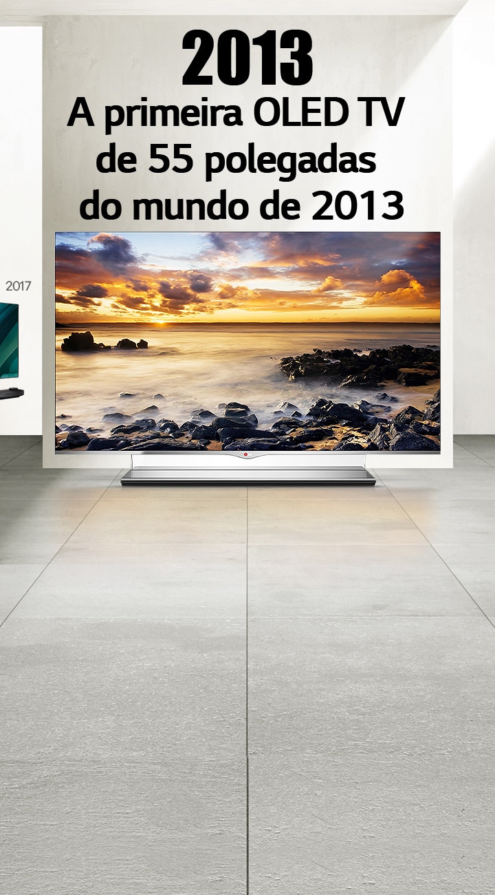 LG TV. O título diz: A primeira OLED TV de 55 polegadas do mundo de 2013.