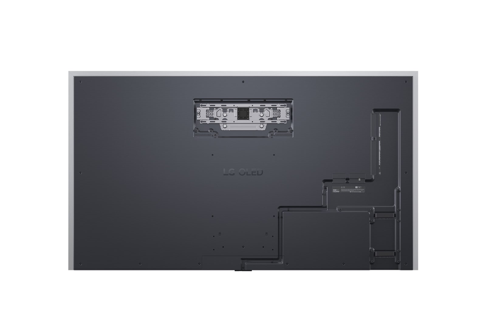 Vista lateral da Smart TV LG OLED evo AI G5 4K.