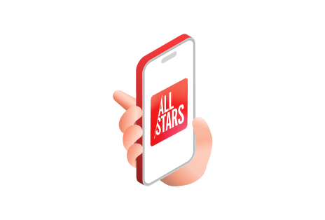 A pegar no telemóvel com o logotipo LG All Stars no ecr?	