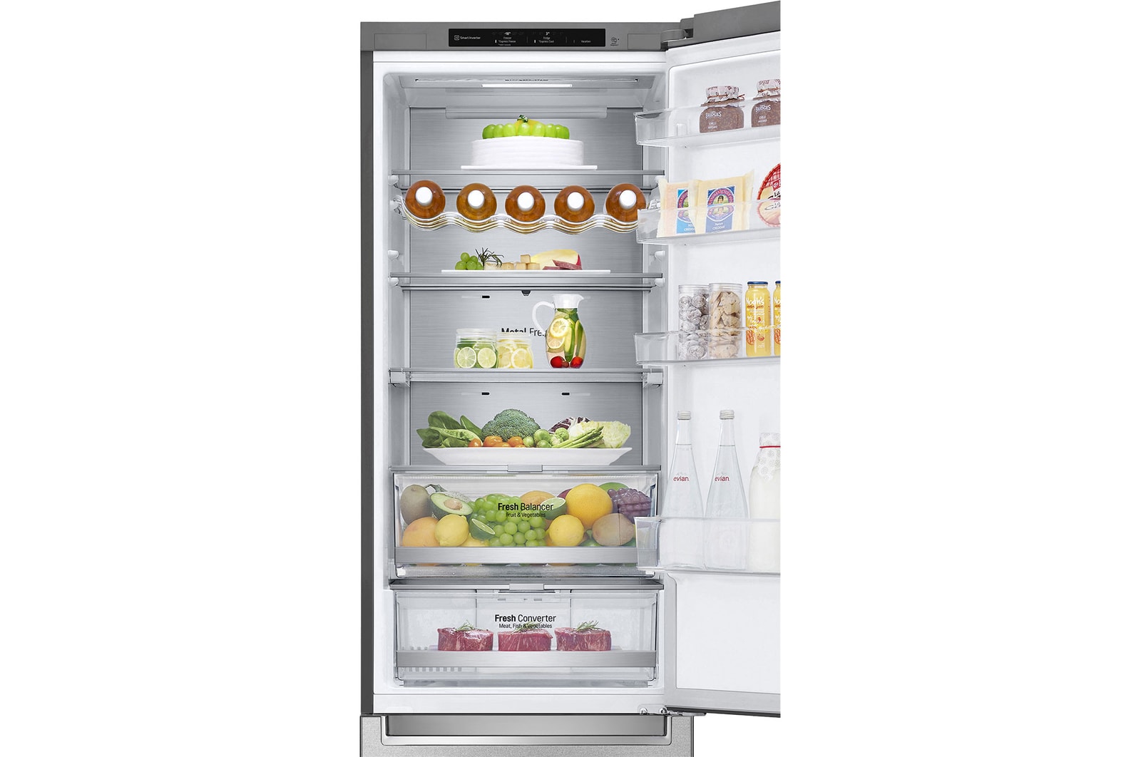 LG Frigorífico Combinado LG inox 381l com Classe Energética A-20%, DoorCooling+? e Wi-Fi, GBB92MBB3P