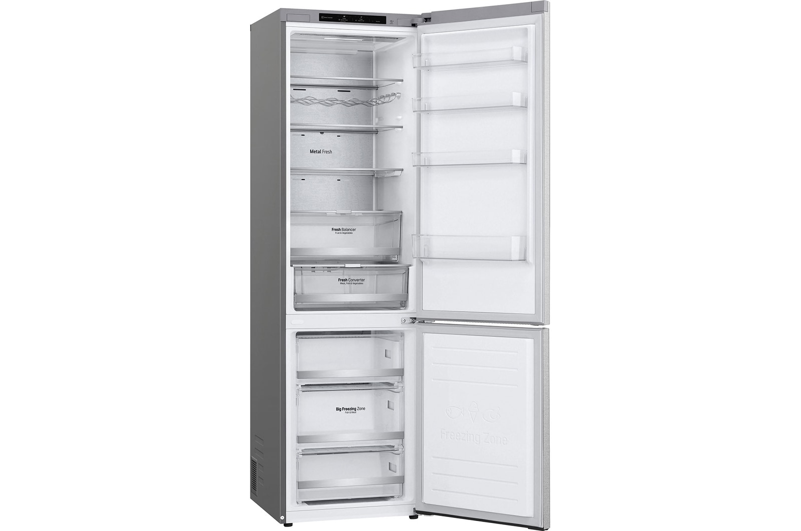 LG Frigorífico Combinado LG inox 381l com Classe Energética A-20%, DoorCooling+? e Wi-Fi, GBB92MBB3P