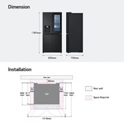 LG Lodówka side by side multidoor LG | 635?L | Klasa E | Ciemny grafit?| ThinQ(tm)??| DoorCooling+?| GMG860EPBE, GMG860EPBE