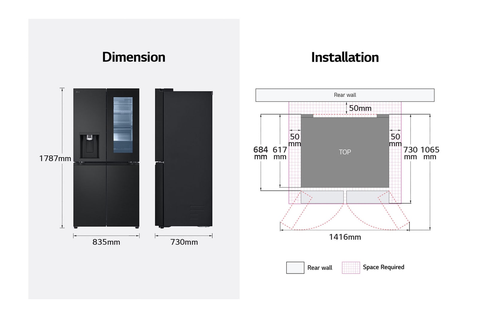 LG Lodówka side by side multidoor LG | 635?L | Klasa E | Ciemny grafit?| ThinQ(tm)??| DoorCooling+?| GMG860EPBE, GMG860EPBE