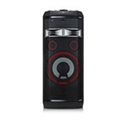 Vista frontal de Coluna LG XBOOM OL100, 2000W, Meridian, DJ, Karaoke, Sound Sync, Bluetooth, USB, liga??o ótica, MIC, CD, FM OL100