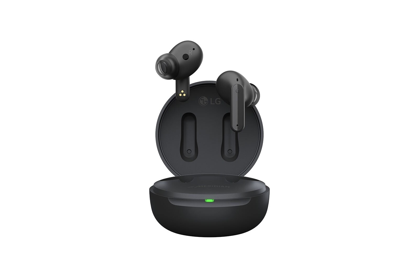 Imagem com fones de ouvido flutuando sobre um ber?o fechado.