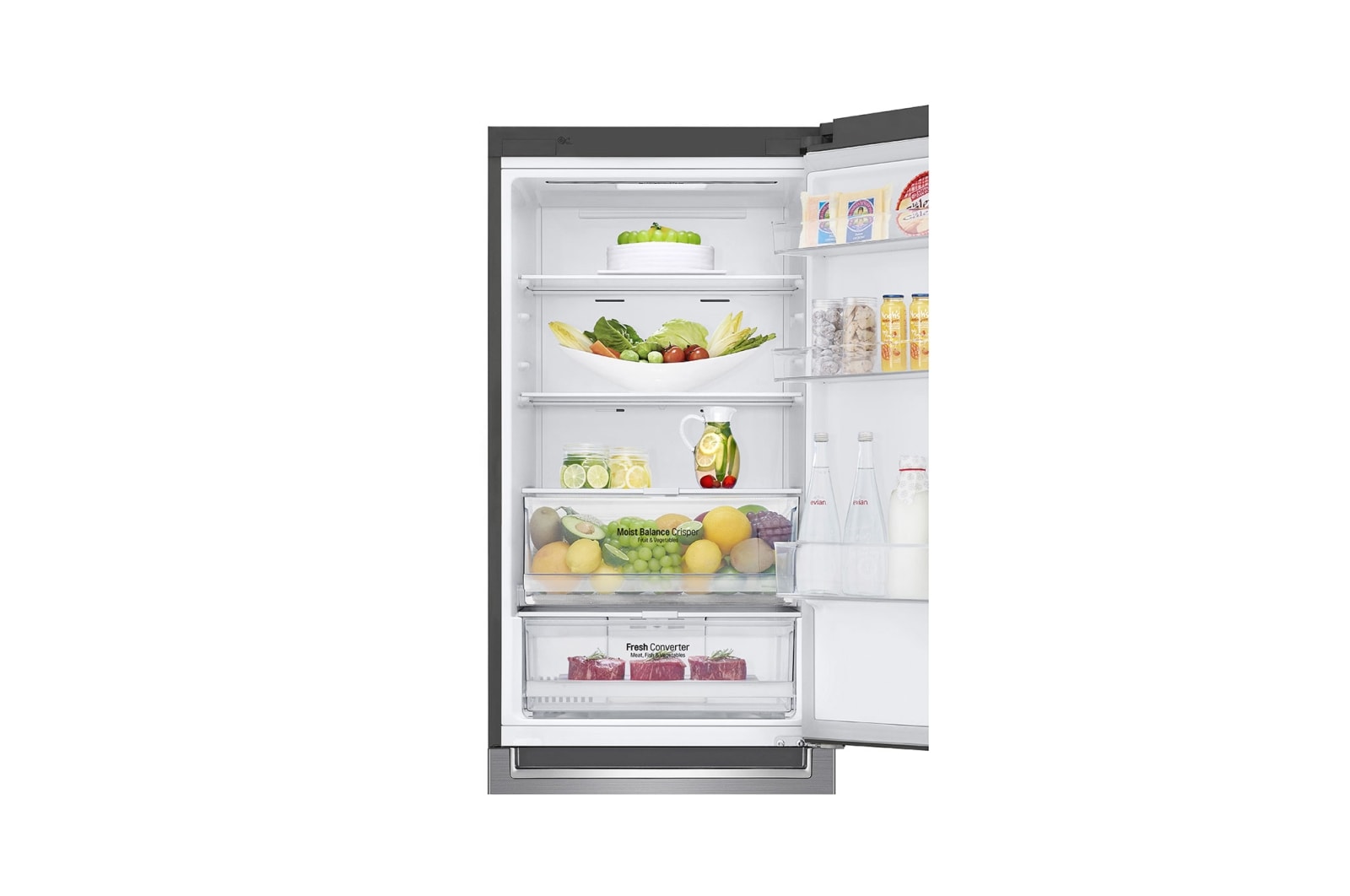 LG Combinado LG GBB61PZFFN, 341 litros, eficiência energética D, 1,86 m, Door Cooling+?, Wi-Fi, Shiny Steel, GBB61PZFFN