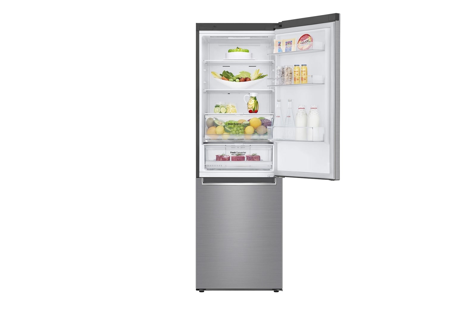 LG Combinado LG GBB61PZFFN, 341 litros, eficiência energética D, 1,86 m, Door Cooling+?, Wi-Fi, Shiny Steel, GBB61PZFFN