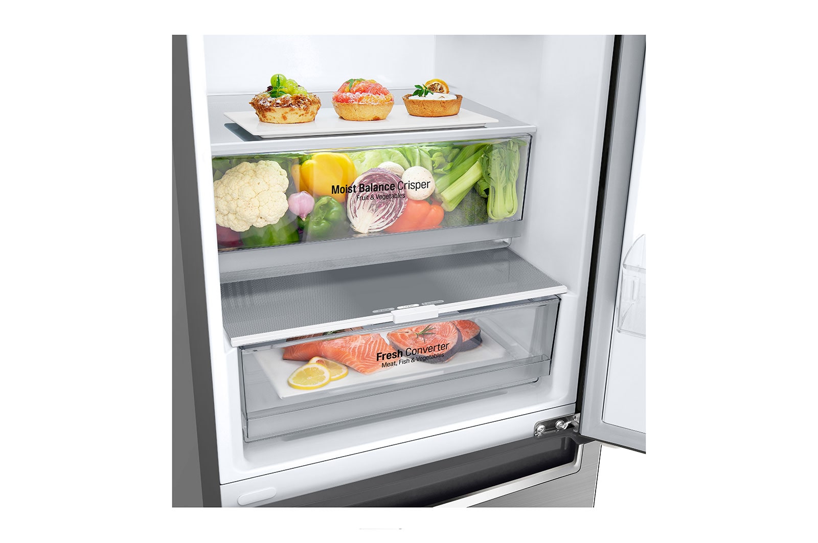 LG Frigorífico Combinado | 341 L | Etiqueta energética C | 1,86 m | DoorCooLing+? | FRESHConverter?, GBB61PZGCN1