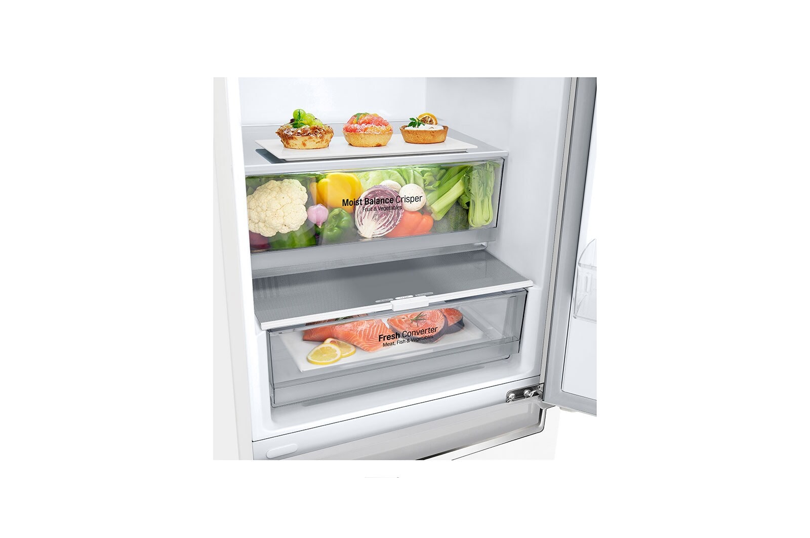 LG Frigorífico Combinado | 341 L | Etiqueta energética C | 1,86 m | DoorCooLing+? | FRESHConverter?, GBB61SWGCN1