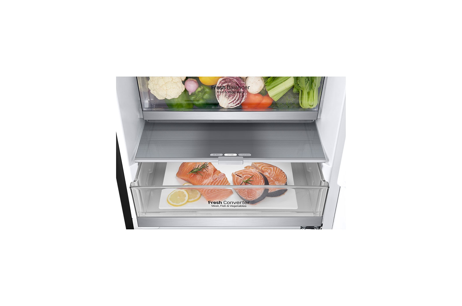 LG Frigorífico Combinado | 341 L | Etiqueta energética D | 1,86 m | DoorCooLing+? | FRESHConverter? | FRESHBaLancer?, GBB71MCVGN