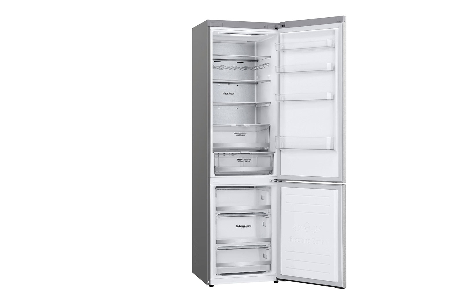 LG Frigorífico Combinado | 384 L | Etiqueta energética B | 2,03 m | DoorCooLing+? | FRESHConverter? | FRESHBaLancer? | Wi-Fi, GBB72MBUBN