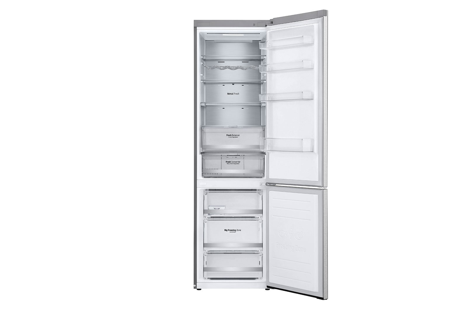 LG Frigorífico Combinado | 384 L | Etiqueta energética B | 2,03 m | DoorCooLing+? | FRESHConverter? | FRESHBaLancer? | Wi-Fi, GBB72MBUBN