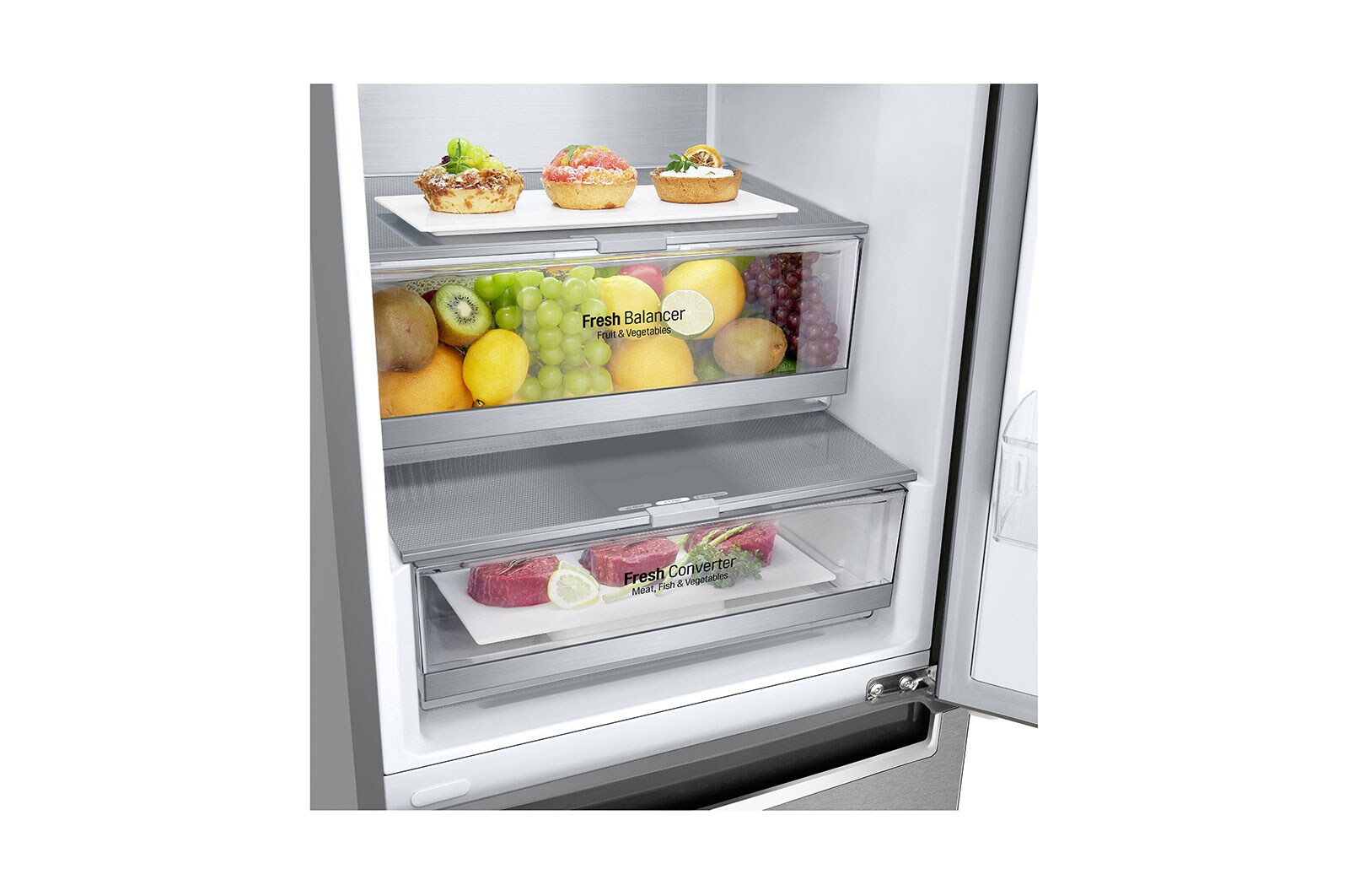 LG Frigorífico Combinado | 384 L | Etiqueta energética B | 2,03 m | DoorCooLing+? | FRESHConverter? | FRESHBaLancer? | Wi-Fi, GBB72MBUBN