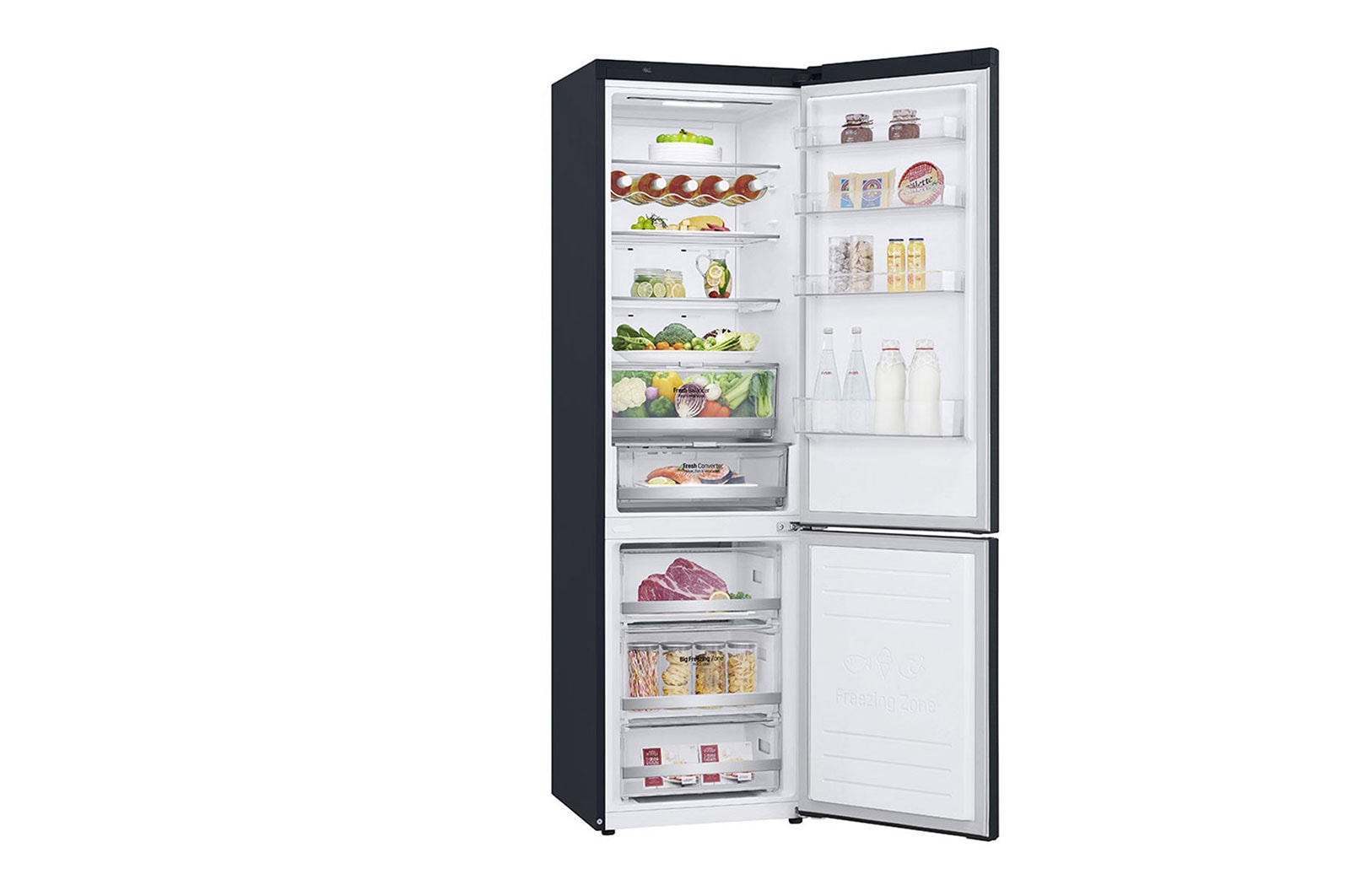 LG Frigorífico Combinado | 384 L | Etiqueta energética D | 2,03 m | DoorCooLing+? | FRESHConverter? | FRESHBaLancer? | Wi-Fi, GBB72MCDGN