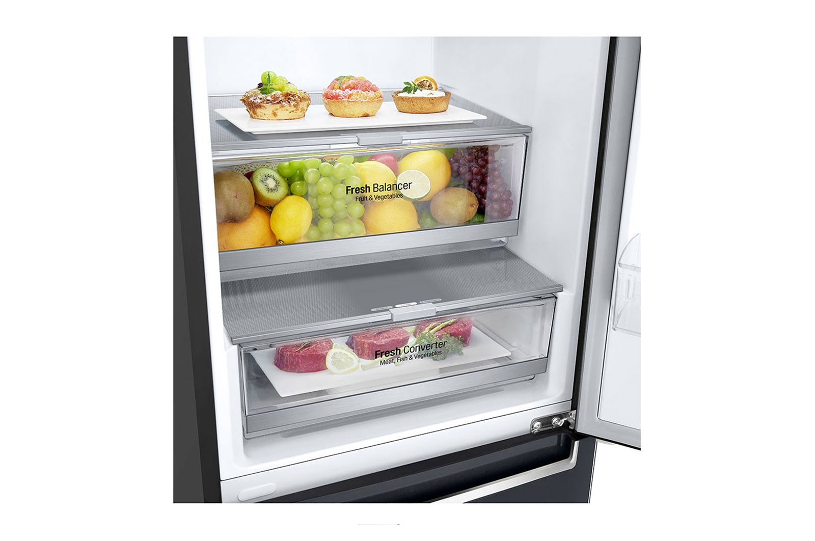 LG Frigorífico Combinado | 384 L | Etiqueta energética D | 2,03 m | DoorCooLing+? | FRESHConverter? | FRESHBaLancer? | Wi-Fi, GBB72MCDGN