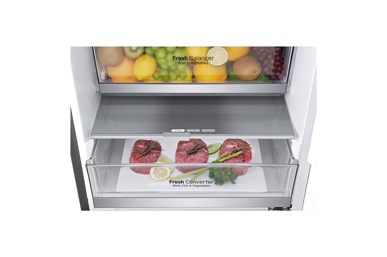 LG Frigorífico Combinado | 384 L | Etiqueta energética C | 2,03 m | DoorCooLing+? | FRESHConverter? | FRESHBaLancer?, GBB72PZVCN1