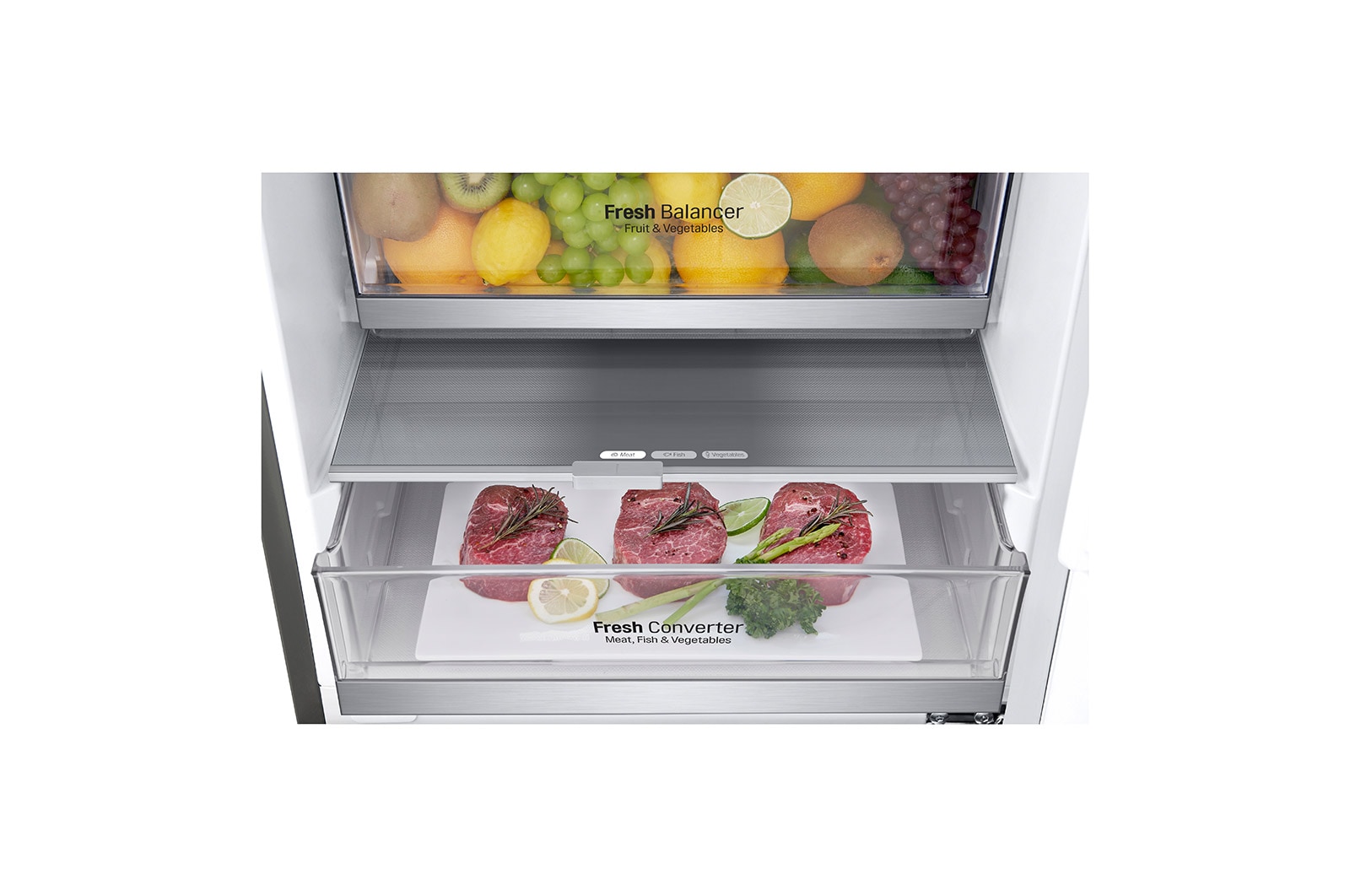 LG Combinado LG GBB72PZVCN, 384 litros, eficiência energética C, 2,03 m, Door Cooling+?, Shiny Steel, GBB72PZVCN