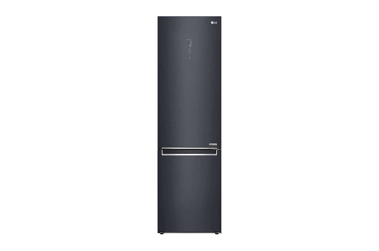 Vista frontal de Combinado LG GBB92MCACP, 384 litros, eficiência energética C, 2,03 m, Door Cooling&#43;?, Wi-Fi, Matte Black GBB92MCACP