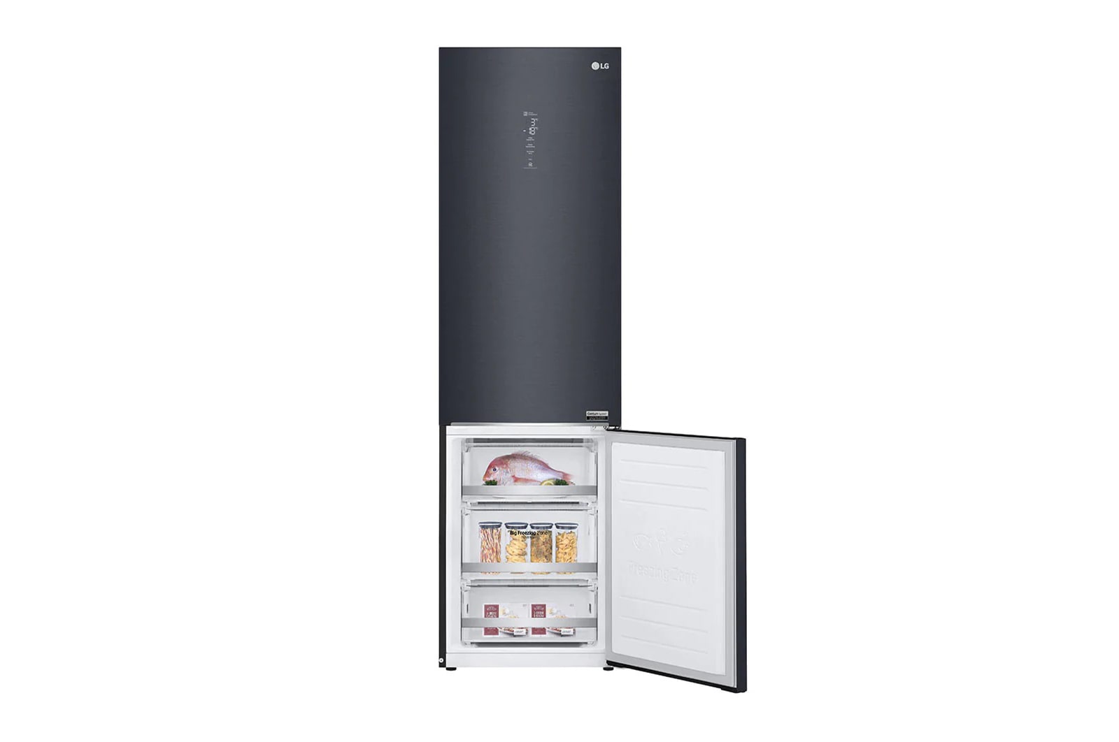 LG Combinado LG GBB92MCACP, 384 litros, eficiência energética C, 2,03 m, Door Cooling+?, Wi-Fi, Matte Black, GBB92MCACP