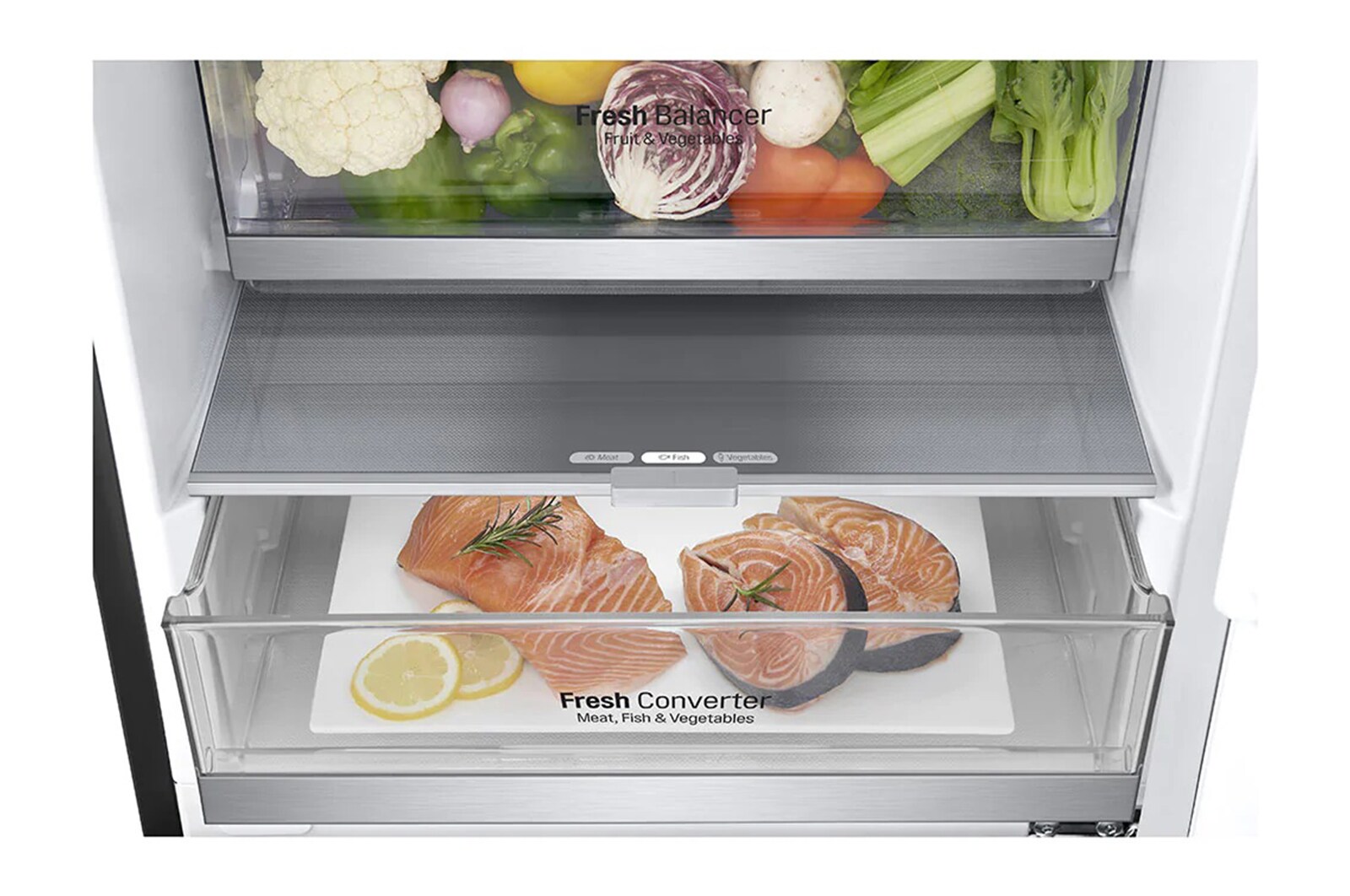LG Combinado LG GBB92MCACP, 384 litros, eficiência energética C, 2,03 m, Door Cooling+?, Wi-Fi, Matte Black, GBB92MCACP