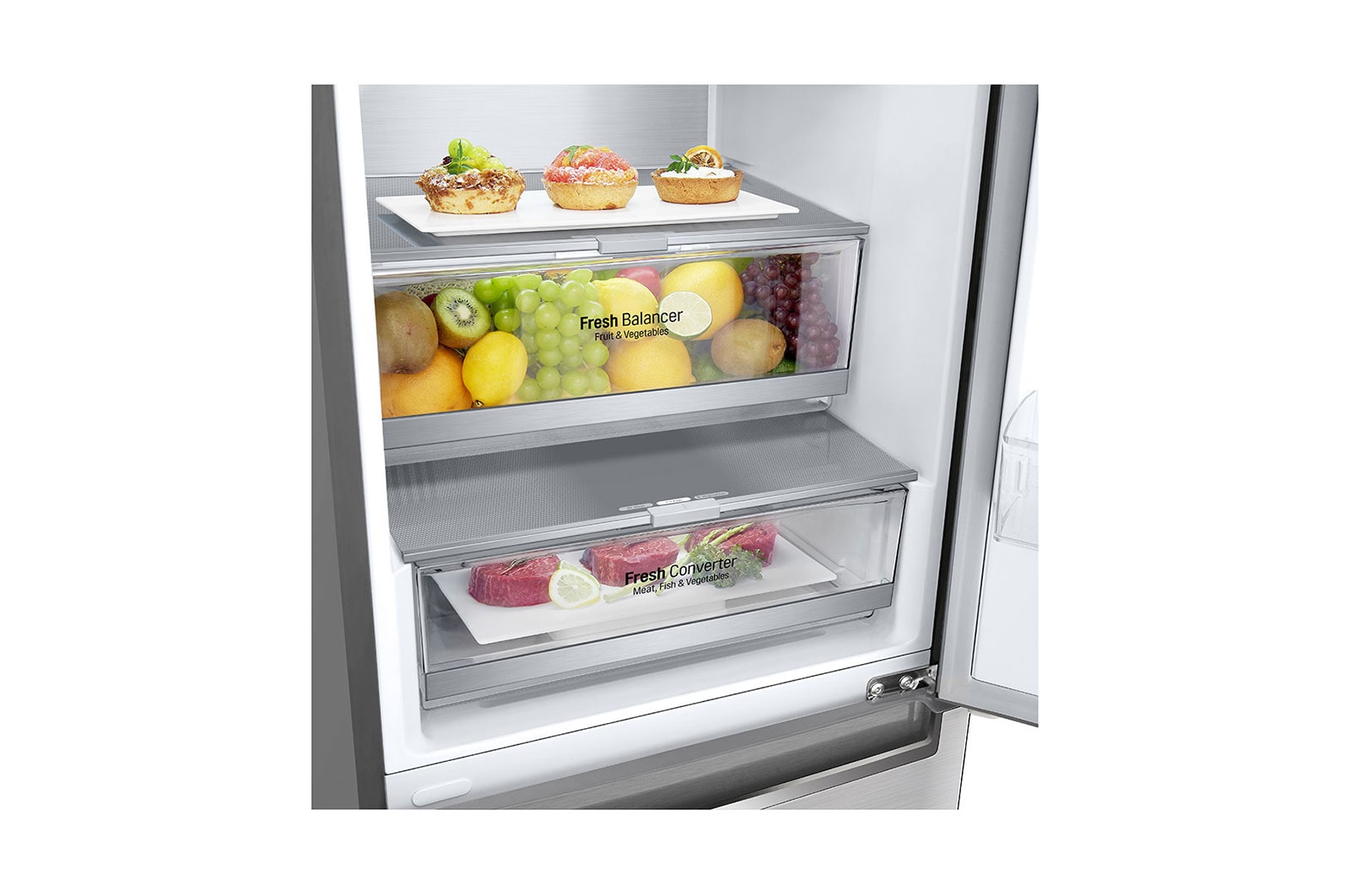 LG Combinado LG GBB92STABP, 384 litros, eficiência energética B, 2,03 m, Door Cooling+?, Wi-Fi, Stainless Steel, GBB92STABP