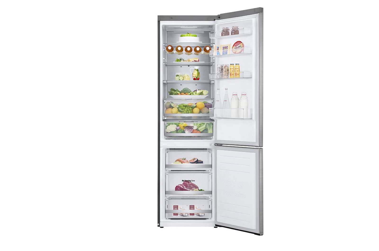 LG Combinado LG GBB92STABP, 384 litros, eficiência energética B, 2,03 m, Door Cooling+?, Wi-Fi, Stainless Steel, GBB92STABP