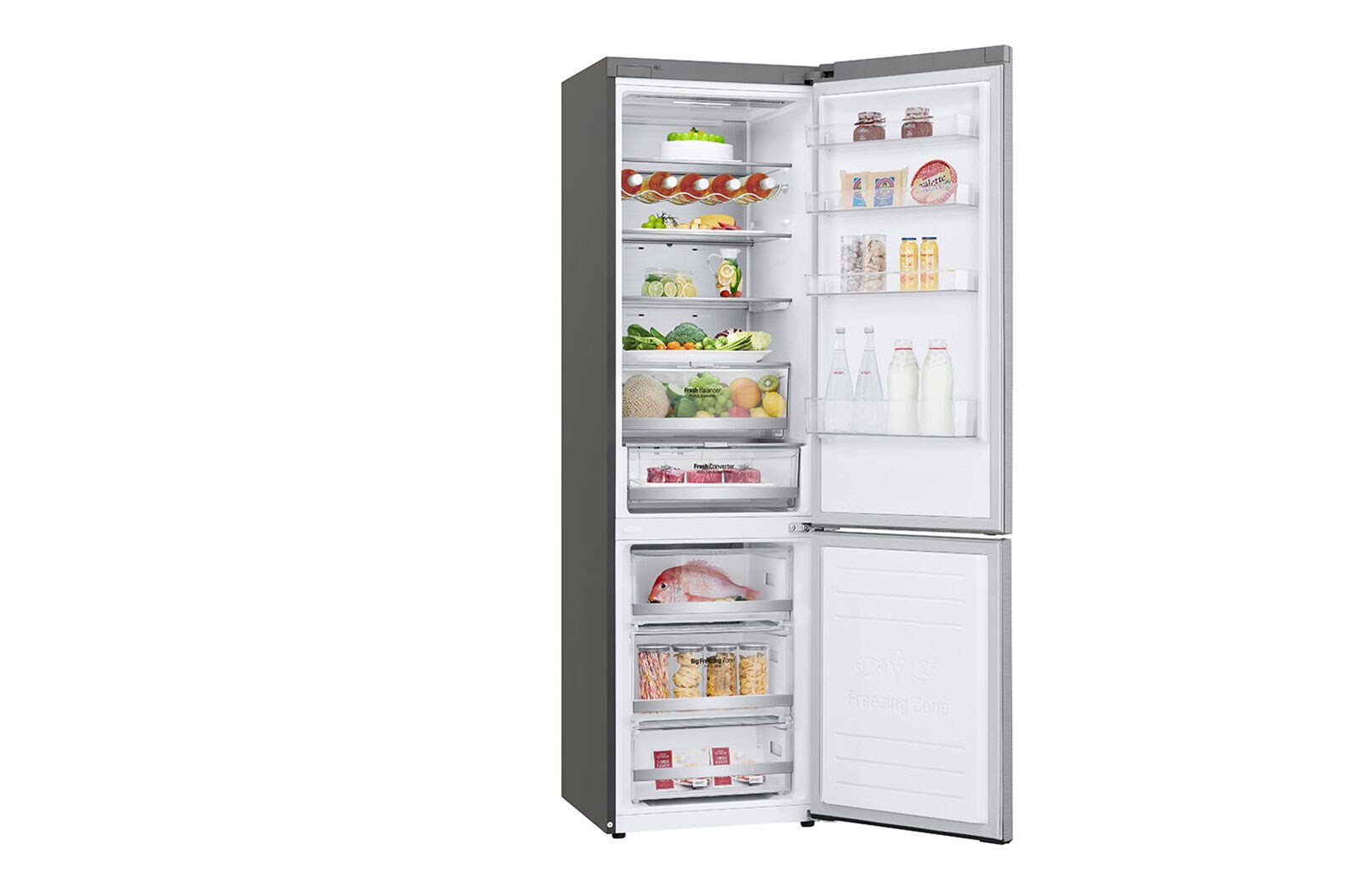 LG Combinado LG GBB92STABP, 384 litros, eficiência energética B, 2,03 m, Door Cooling+?, Wi-Fi, Stainless Steel, GBB92STABP