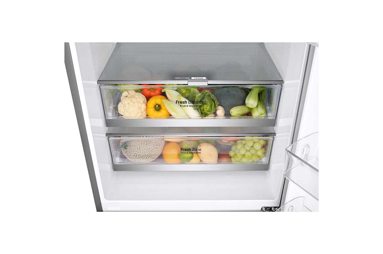 LG Frigorífico Combinado LG prata 461l com eficiência energética E, dispensador de água sem canaliza??o e DoorCooling+?  , GBF567PZCMB