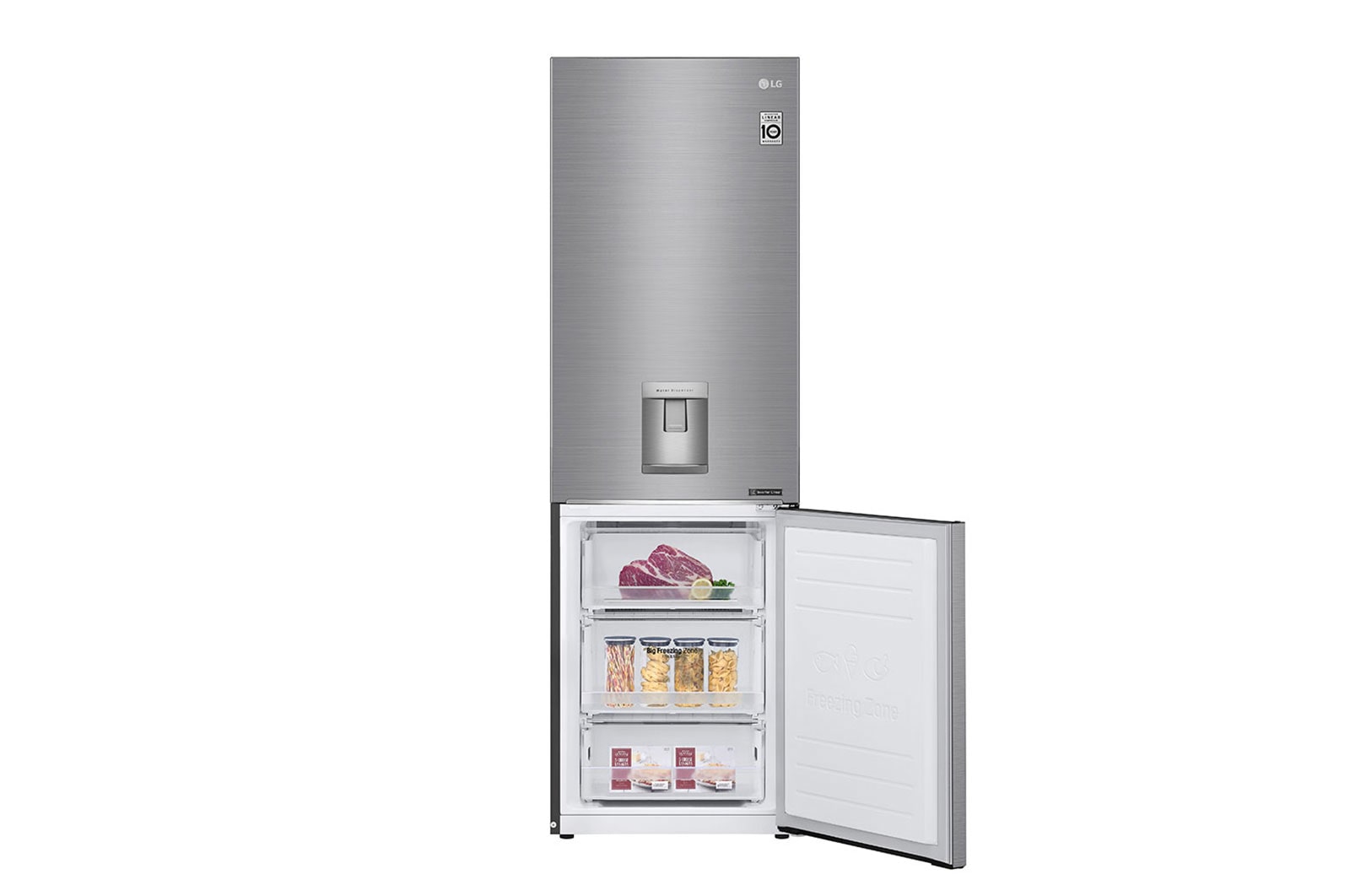 LG Frigorífico Combinado | 340 L | Etiqueta energética E | 1,86 m | DoorCooLing+? | Dispensador sem canaLiza??o, GBF61PZJMN