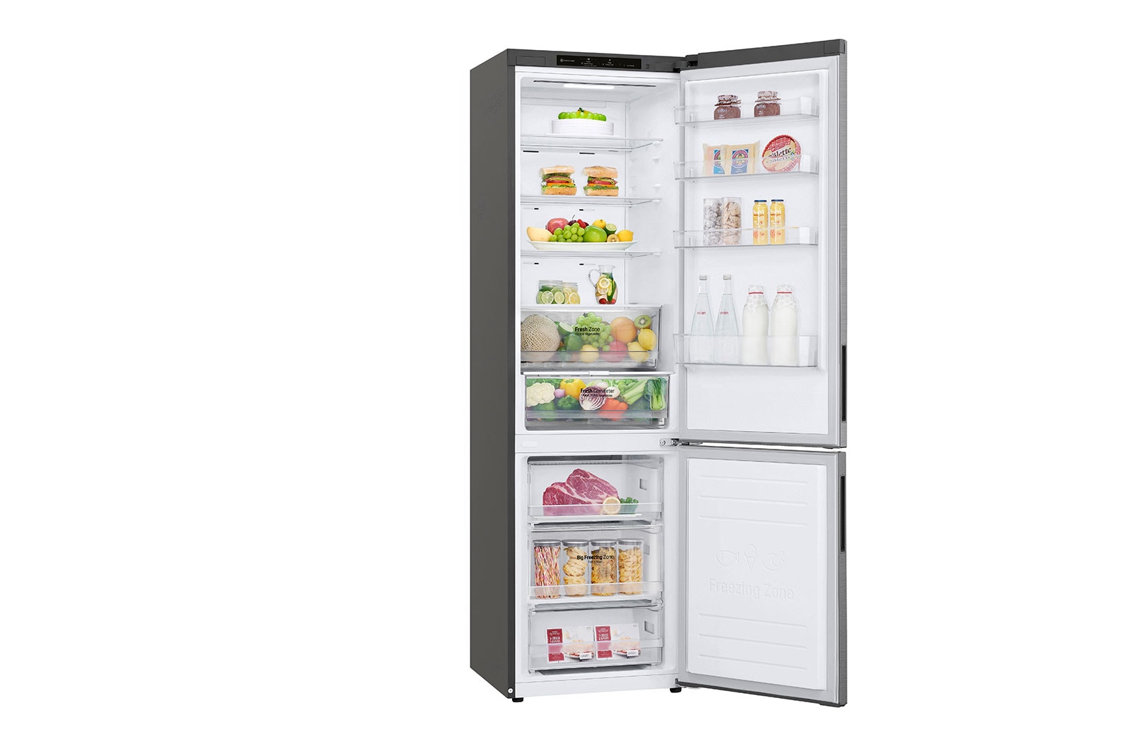 LG Frigorífico Combinado | 384 L | Etiqueta energética B | 2,03 m | DoorCooLing+? | FRESHConverter?, GBP62PZNBC