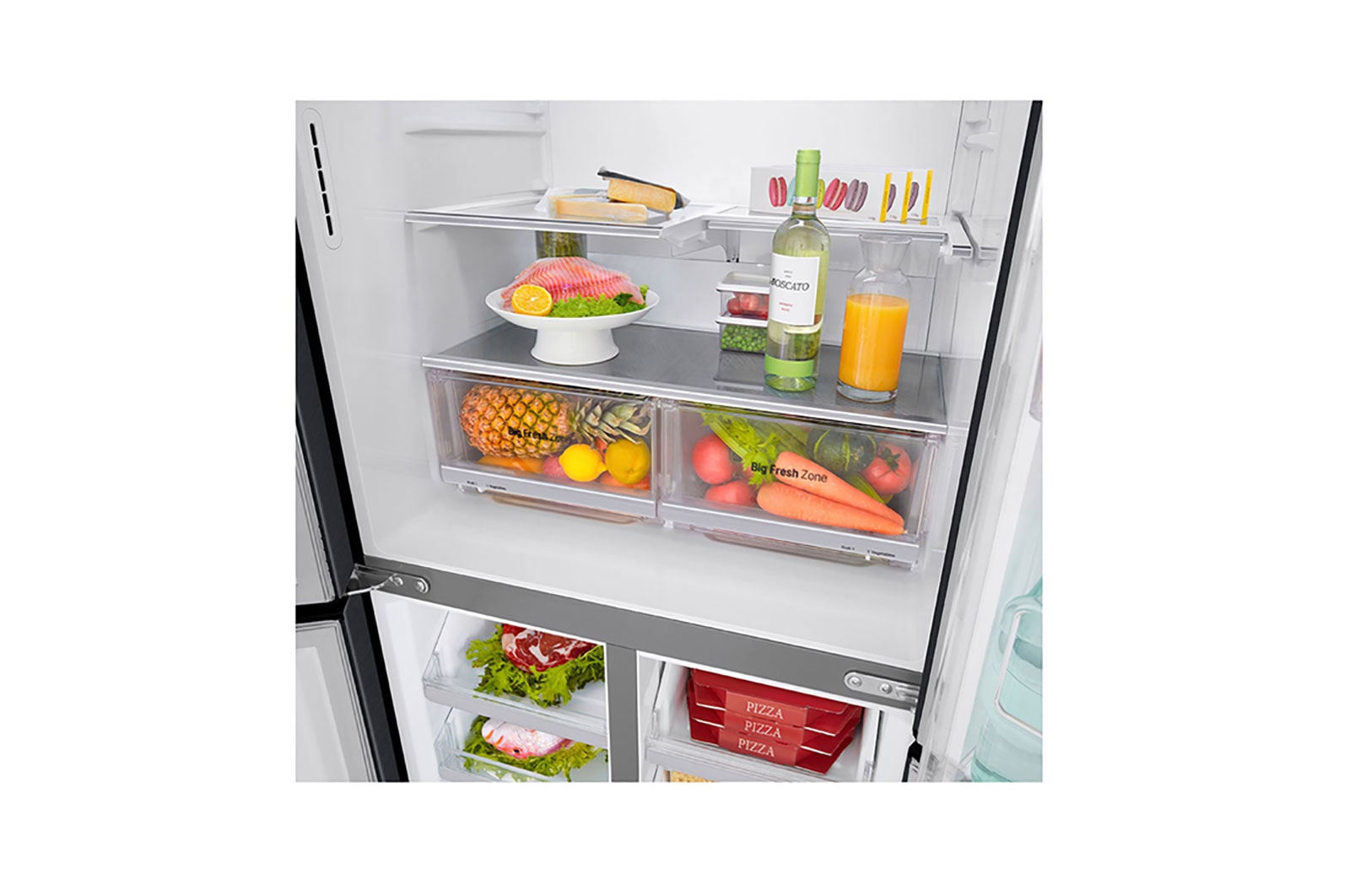 LG Frigorífico Americano de 4 portas | 508 L | Etiqueta energética F | InstaView? | Door-in-Door? | DoorCooLing+?, GMX844MCKV