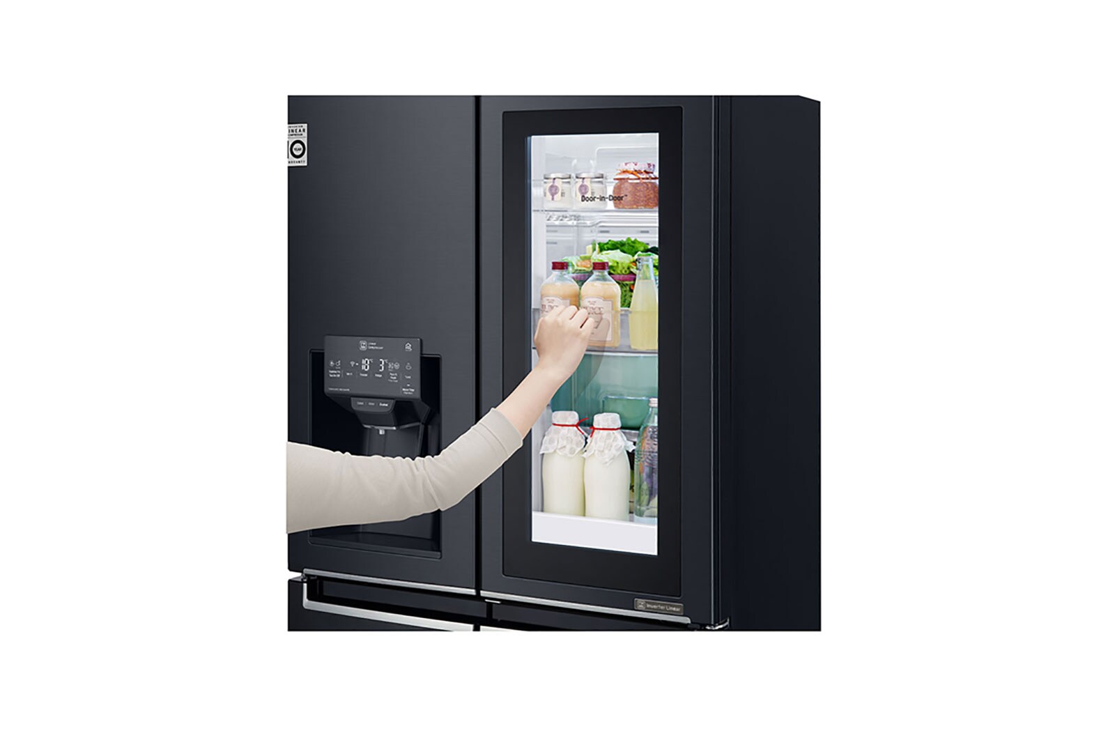 LG Frigorífico Americano de 4 portas | 508 L | Etiqueta energética F | InstaView? | Door-in-Door? | DoorCooLing+?, GMX844MCKV