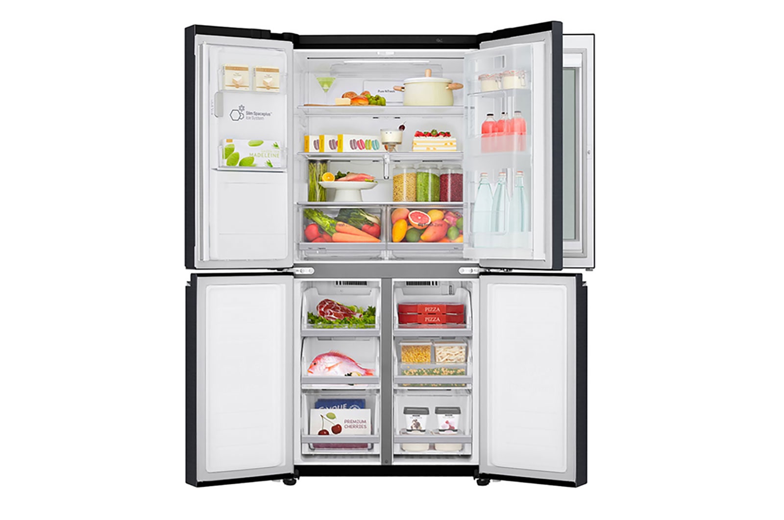 LG Frigorífico Americano de 4 portas | 508 L | Etiqueta energética F | InstaView? | Door-in-Door? | DoorCooLing+?, GMX844MCKV