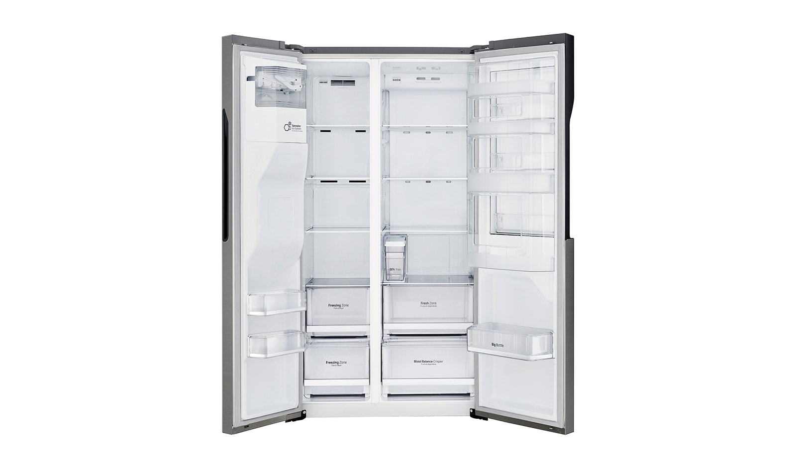 LG Frigorífico Americano LG GSJ361DIDV, 606 litros, eficiência energética F, Door in Door?, dispensador sem canaliza??o, Dark Graphite, GSJ361DIDV