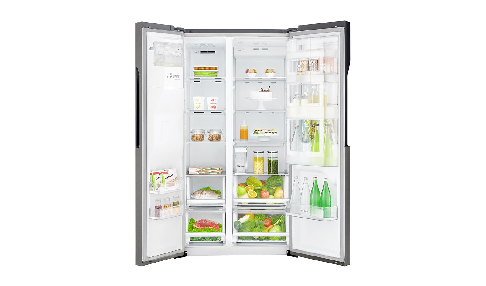 LG Frigorífico Americano LG GSJ361DIDV, 606 litros, eficiência energética F, Door in Door?, dispensador sem canaliza??o, Dark Graphite, GSJ361DIDV