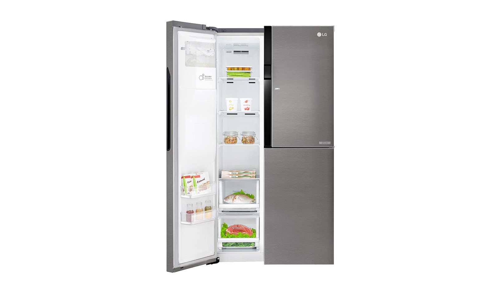 LG Frigorífico Americano LG GSJ361DIDV, 606 litros, eficiência energética F, Door in Door?, dispensador sem canaliza??o, Dark Graphite, GSJ361DIDV