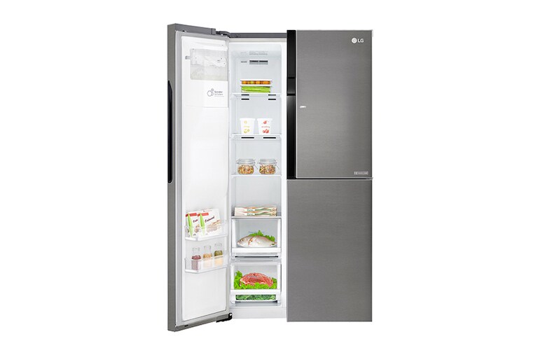 LG Frigorífico Americano LG GSJ361DIDV, 606 litros, eficiência energética F, Door in Door?, dispensador sem canaliza??o, Dark Graphite, GSJ361DIDV