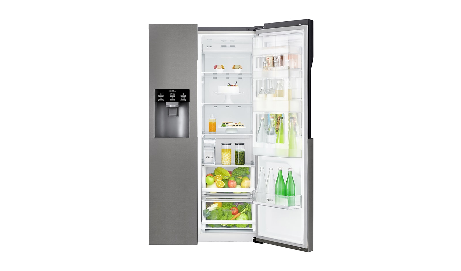 LG Frigorífico Americano LG GSJ361DIDV, 606 litros, eficiência energética F, Door in Door?, dispensador sem canaliza??o, Dark Graphite, GSJ361DIDV